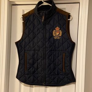 Vest, leather trim